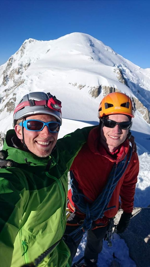 Toppen af Arête Kuffner på Mont Maudit. Foto: Mathias Pape.