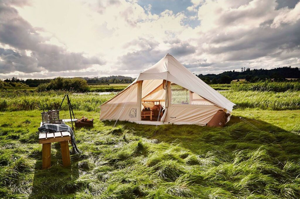 Eksempel på glamping-telt